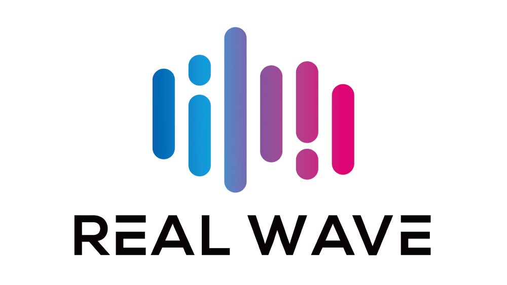 Real Wave AI logo featuring colorful vertical bars representing innovative AI solutions for marketing and business efficiency.