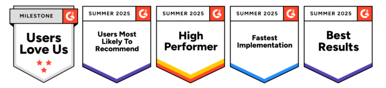 G2 badges earned by CloseBot for Fall 2025