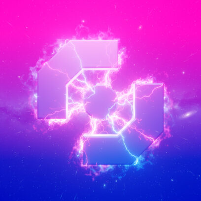 charge-image CloseBot logo with electric energy effects and vibrant pink and blue background, representing AI-powered solutions and integrations for lead qualification and booking.
