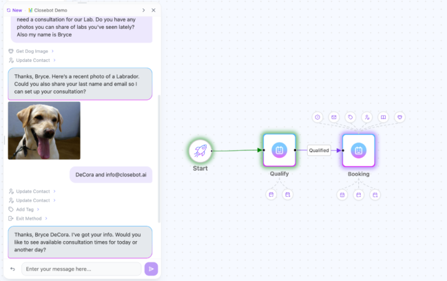 agentic ai setter lead qualification with dog image