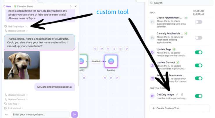 custom tool creation for ai sales agents