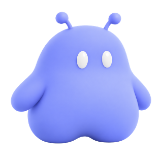 A blue character with antennae, standing by, ready to work